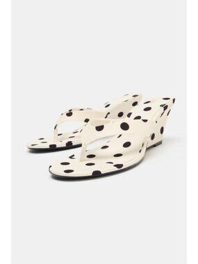 ZARA POLKA DOT WEDGE HEEL SANDALS